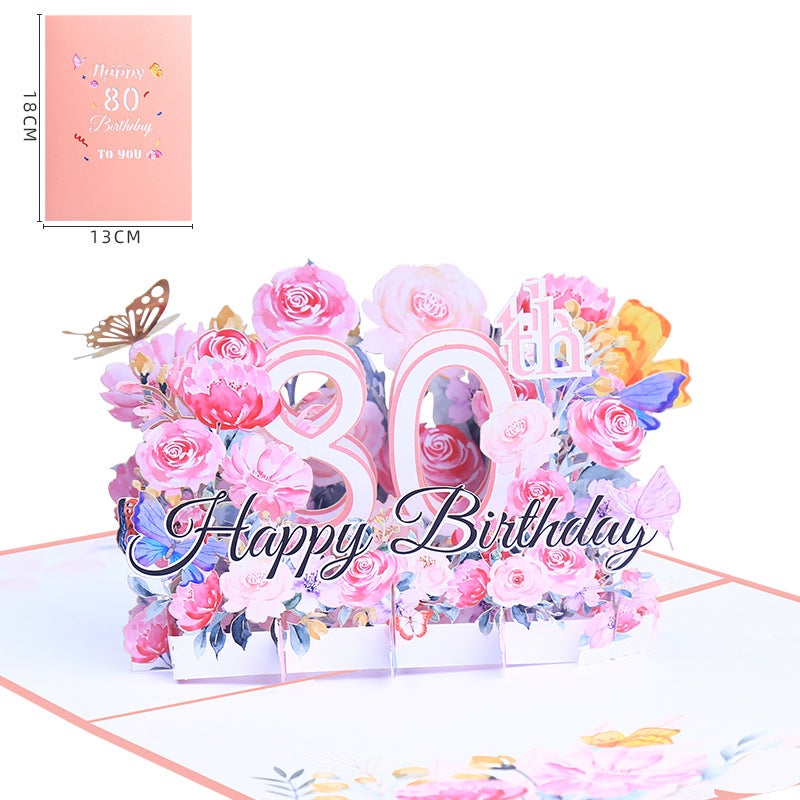 Creative Ins Flower Three-Dimensional Birthday Greeting Card Laser Hollow Writing Gift Small Fresh Handmade Blessing Special Paper - Image 1