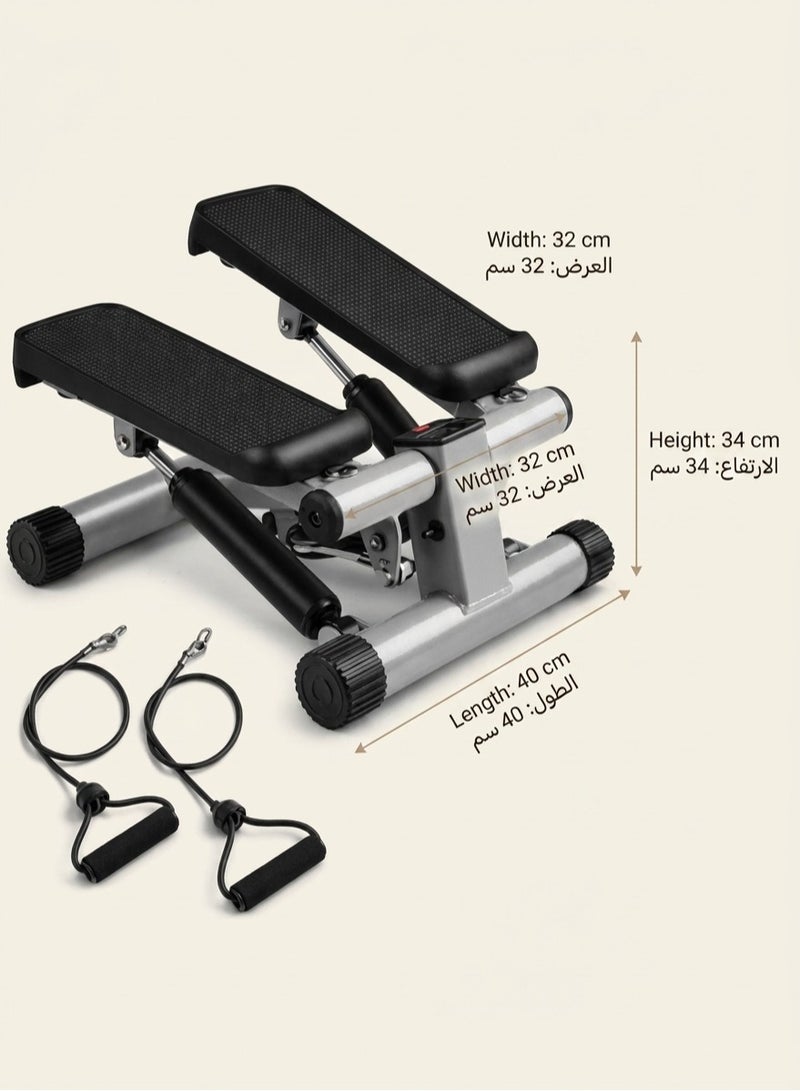 Health & Fitness Mini Steppers for Exercise at Home, Stair Step Workout Machine with Resistance Bands, Full Body Cardio Equipment - Image 2