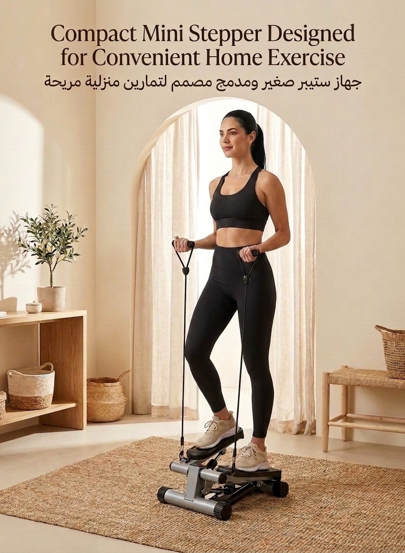 Health & Fitness Mini Steppers for Exercise at Home, Stair Step Workout Machine with Resistance Bands, Full Body Cardio Equipment - Image 3