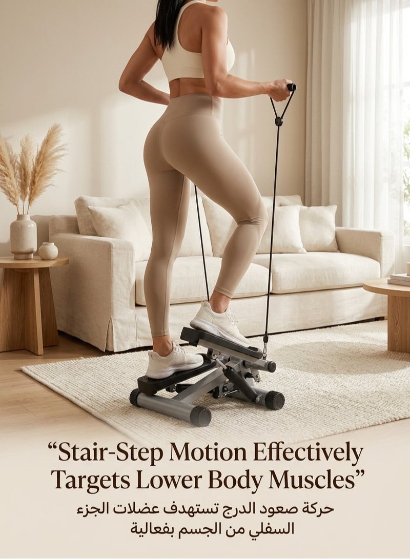 Health & Fitness Mini Steppers for Exercise at Home, Stair Step Workout Machine with Resistance Bands, Full Body Cardio Equipment - Image 4