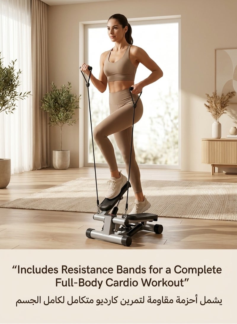 Health & Fitness Mini Steppers for Exercise at Home, Stair Step Workout Machine with Resistance Bands, Full Body Cardio Equipment - Image 5