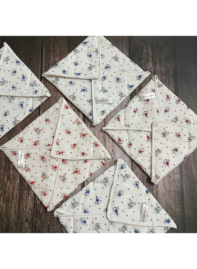TheHandikrafts Set of 5 Roti Chapati Cover 100% Cotton Traditional Roti Rumals Tortilla Covers - Image 4