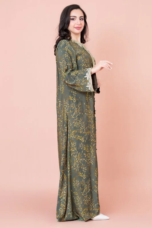 IKKXA Modern Embroidered Printed Jalabiya
