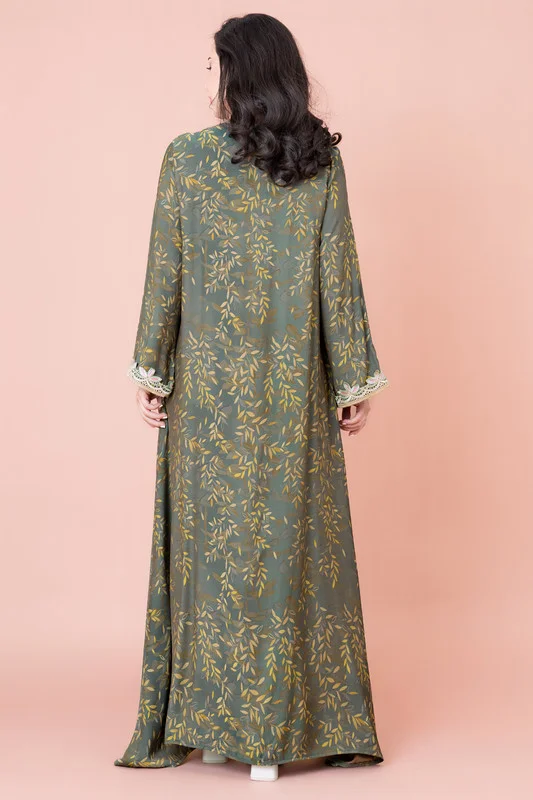IKKXA Modern Embroidered Printed Jalabiya