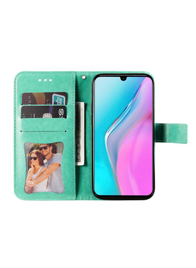 اس-توب جراب لهاتف Infinix Note 11، مصنوع من الجلد بتصميم نقش زهور 7 بتلات، قابل للطي أفقيًا - Image 4