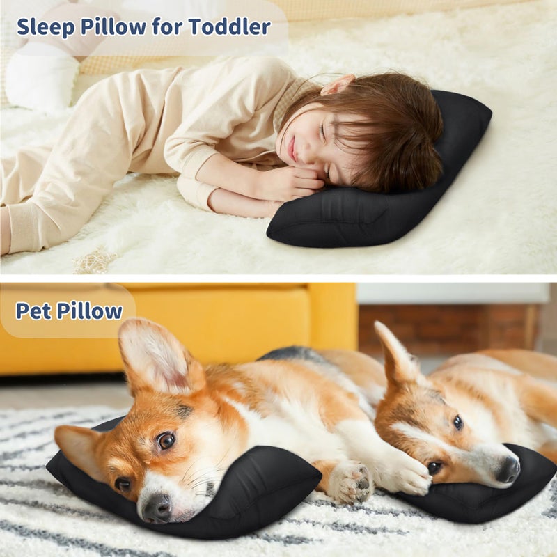 Pro Goleem Small Pillow 11’’x6’’x2.5’’ for Camping and Traveling with Name Tag Mini Tiny Pillow for Kids Sleeping and Chair Car Air Nap Neck Lumbar Knee Rest Pillows, Black - Image 4