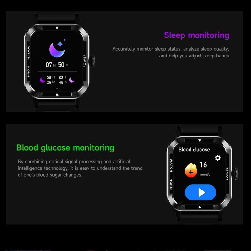 Smartwatch 1.91-inch Large Screen High-clear Display  Comprehensive Health Monitoring  Multi-function Sports Mode  Waterproof IP67  Watch for Men and Women  Blood Pressure Monitor  Glucose Monitor - Image 4