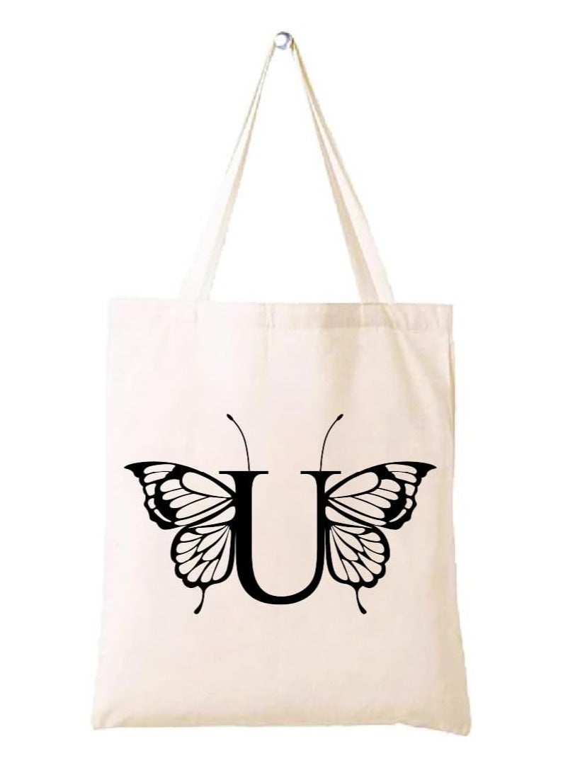 برينت شوب فور مي حقيبة حمل قطنية بحروف كبيرة - مثالية للسفر المستدام - مثالية للبقالة القابلة لإعادة الاستخدام وحقائب السفر - حقائب حمل للنساء - Image 1