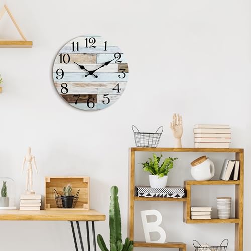 KECYET Wall Clock Battery Operated 10 Inch Silent Non-Ticking Coastal Country Style Decorative for Living Room, Kitchen, Home,Bathroom, Bedroom, Laundry Room - Image 5