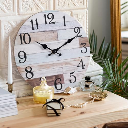 KECYET Wall Clock Battery Operated 10 Inch Silent Non-Ticking Coastal Country Style Decorative for Living Room, Kitchen, Home,Bathroom, Bedroom, Laundry Room - Image 3