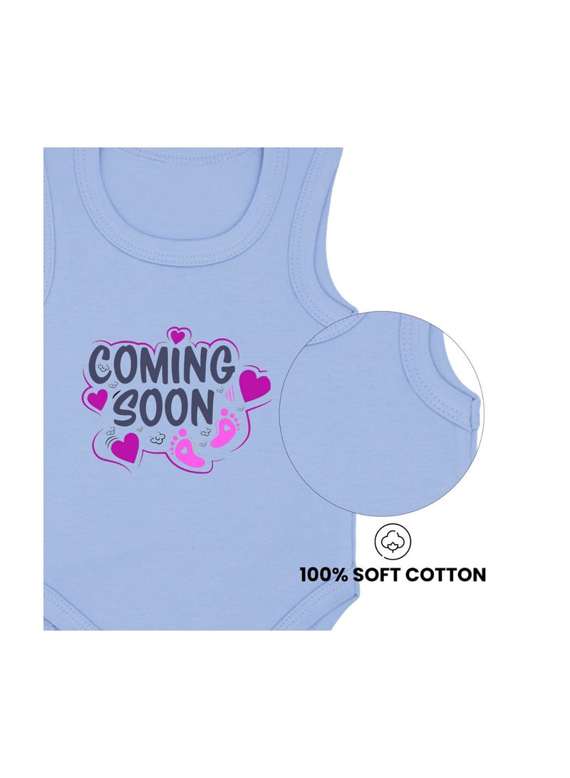PRINTSHOP4ME Baby Romper Coming Soon Design–Soft Cotton Sleeveless Bodysuit For Boys And Girls–Comfortable Unisex Baby Onesie For Newborns,Infants And Toddlers - Image 3