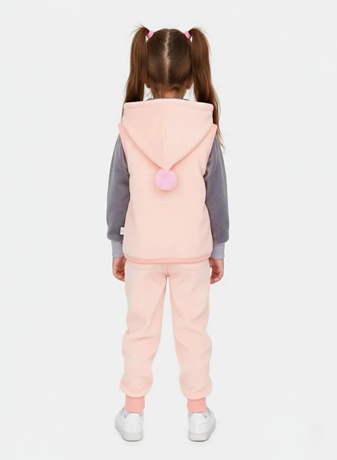 babyqlo Winter Reindeer Tracksuit With Hooded Vest