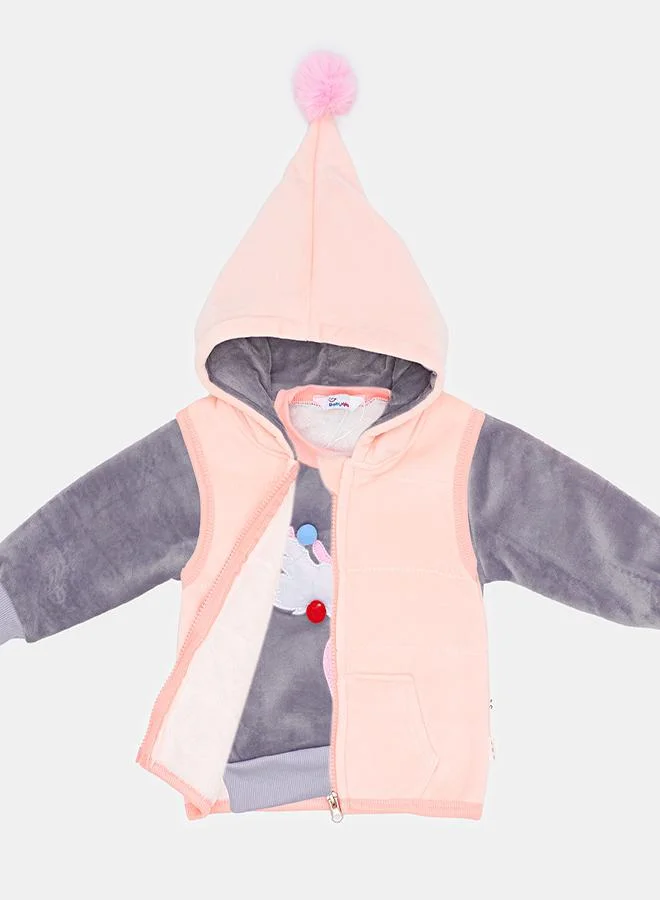 babyqlo Winter Reindeer Tracksuit With Hooded Vest