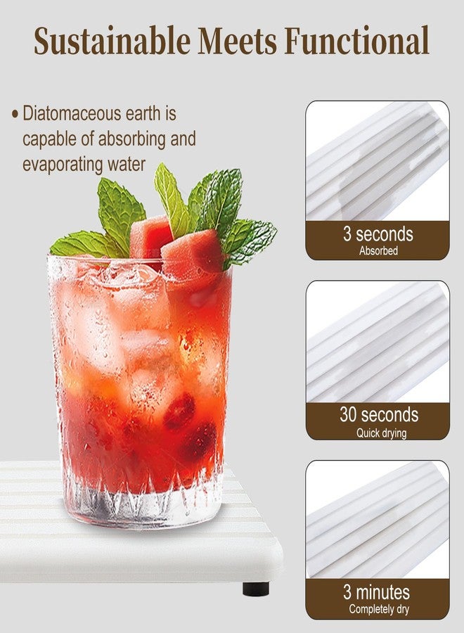 Ankzon 3 PCS Premium Diatomite Coasters with Grooved Design - Thirsty Absorbent Stone Tray for Soaps Dish, Plants, Toiletries - Keep Bathroom & Kitchen Counter Top Dry & Tidy (8.3 x 3.9 & 3.9 x 3.9 Inches) - Image 4