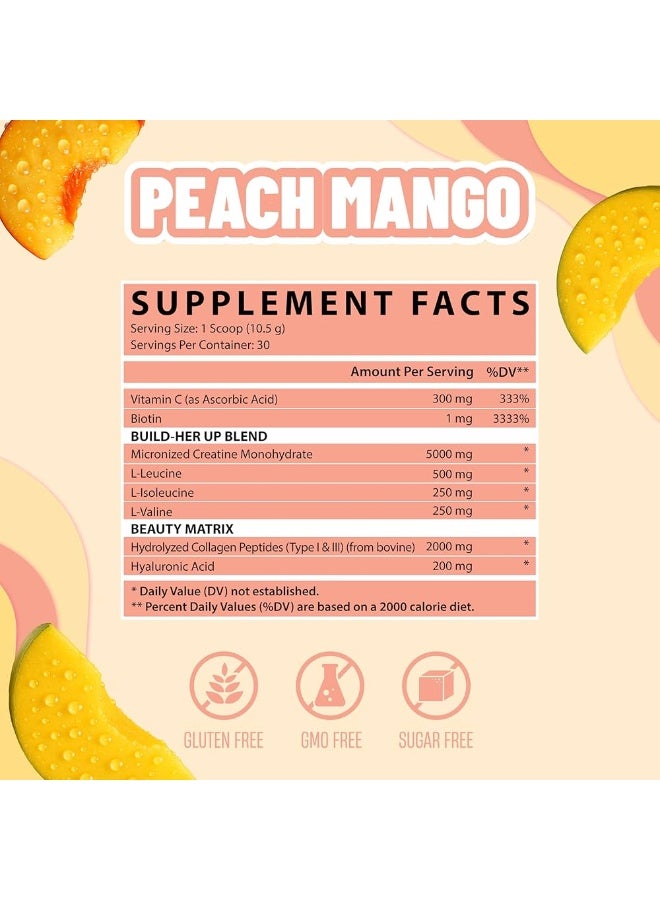 Nutrex Research Creatine for Women Booty & Beauty – Peach Manago | 5g Creatine, 2g Collagen, BCAAs & Hyaluronic Acid for Glutes, Strength & Skin | Gluten Free, 30 Servings - Image 5