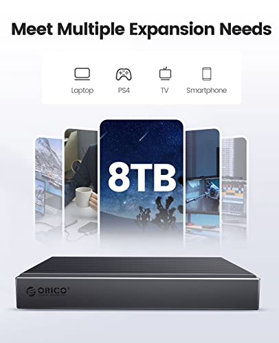 ORICO Dual M.2 NVMe SSD Enclosure, USB C to M2 Adapter for M Key PCIe 2230/2242/2260/2280 M.2 SSDs,Tool-Free Installation Aluminum SSDs Reader Support Trim and UASP up to 2x4TB-BM2-2N - Image 5