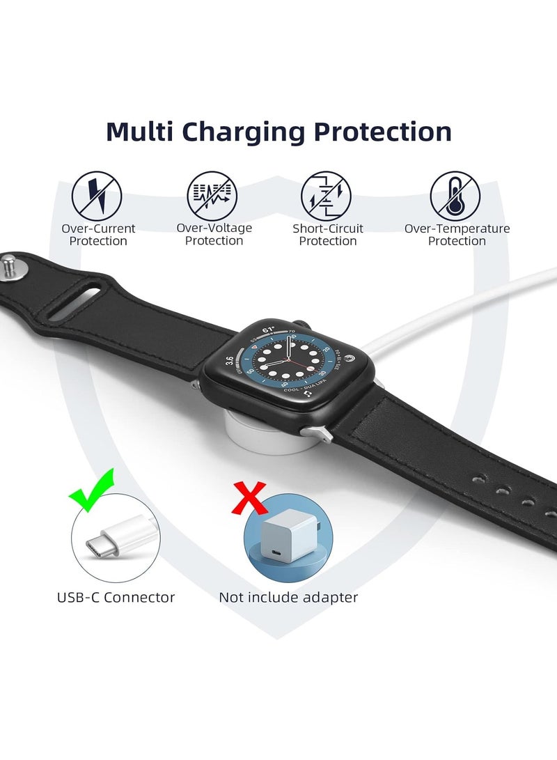 سلك شاحن ساعة USB C سريع الشحن متوافق مع ساعة Apple، كابل شحن ساعة مغناطيسي متوافق مع سلسلة الساعات 9/8/7/Ultra/Ultra2/SE2/6/5/4/3/2/1/SE1، سلك من النوع C، 1 م - Image 5