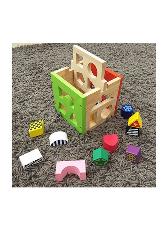 NIBEMINENT Wooden Shape Sorter Toy For Kids 19x15.5x15.5cm  - Image 3