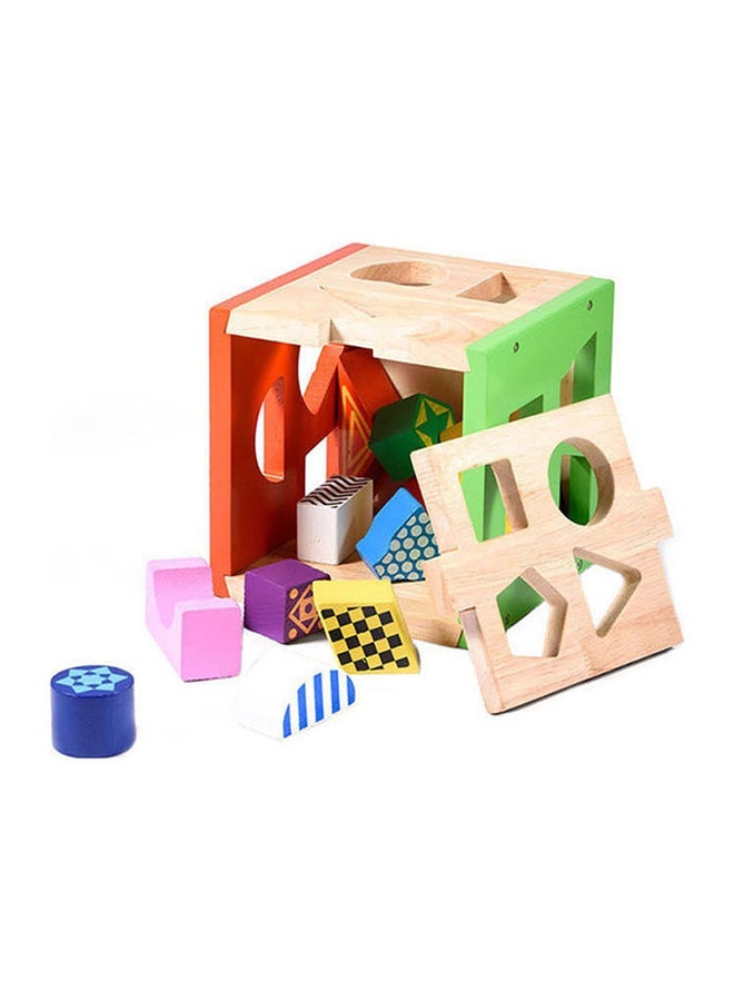 NIBEMINENT Wooden Shape Sorter Toy For Kids 19x15.5x15.5cm  - Image 2