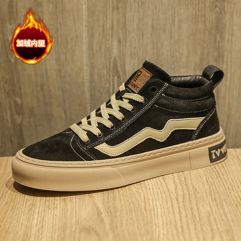 Large Size Men'S Shoes Autumn High-Top Board Shoes 45 Fashion Brand Fleece-Lined 46 Medium Top 47 Casual 48 Shoes Men'S Cotton Shoes 49 - Image 5