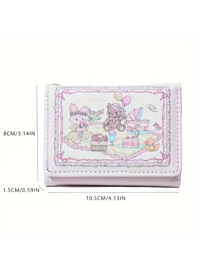 Goolsky Cute Original Design Wallet Featuring a Rabbit And Bear from The Spring Picnic Series, with Multiple Card Slots, Perfect As a Holiday Gift - Image 3