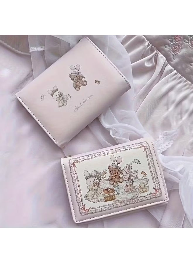 Goolsky Cute Original Design Wallet Featuring a Rabbit And Bear from The Spring Picnic Series, with Multiple Card Slots, Perfect As a Holiday Gift - Image 2