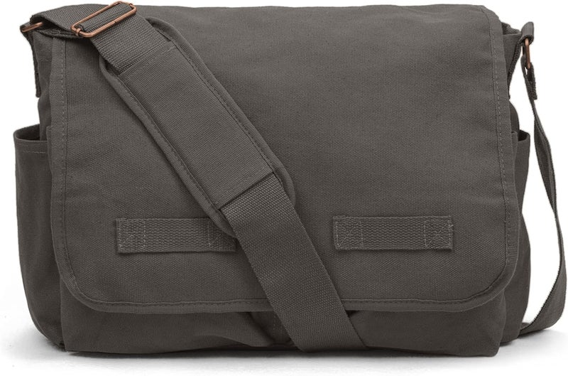 Sweetbriar Classic Vintage Messenger Bag - Original Heavyweight Cotton Canvas Shoulder Bag with Upgraded Features - Image 1
