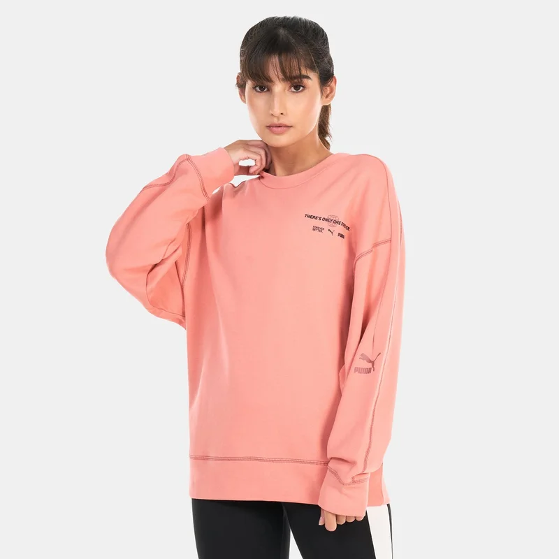 بوما كنزة نسائية كلاسيكية بياقة دائرية