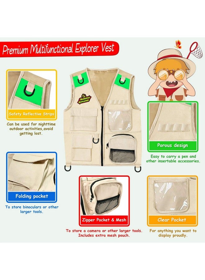 ESSENSON Outdoor Explorer Kit & Bug Catcher Kit with Vest, Outdoor Toy Gift for 3 4 5 6 7 8+ Year Old Boys Girls Kids Binoculars, Magnifying Glass, Butterfly Net, Camping, Adventure - Image 4