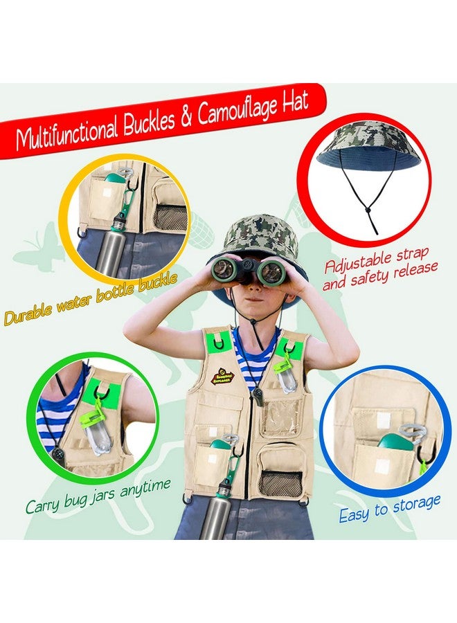 ESSENSON Outdoor Explorer Kit & Bug Catcher Kit with Vest, Outdoor Toy Gift for 3 4 5 6 7 8+ Year Old Boys Girls Kids Binoculars, Magnifying Glass, Butterfly Net, Camping, Adventure - Image 5