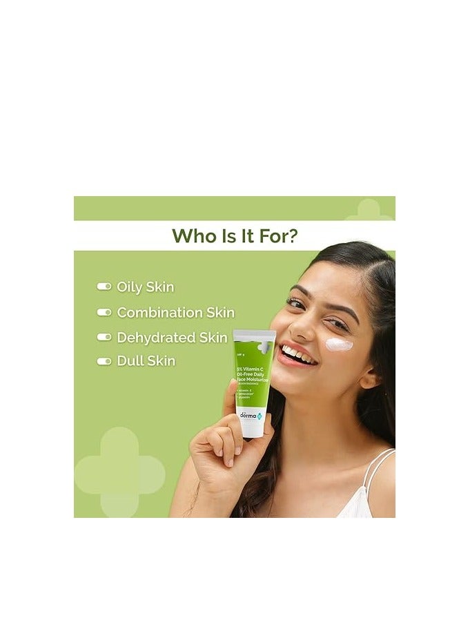 ذا ديرما كو مرطب يومي للوجه خالي من الزيوت، غني بفيتامين سي بنسبة ٥٪، مع بنتافيتين وجلسرين لبشرة نضرة ومرطبة ومتألقة | للبشرة الدهنية والمختلطة والباهتة والجافة | للرجال والنساء - ١٠٠ غرام - Image 3