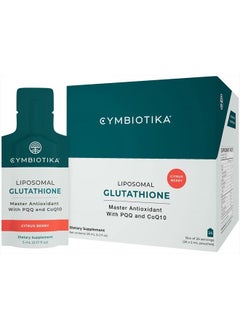 Cymbiotika Glutathione with PQQ & CoQ10, Liposomal Delivery, Reduced Glutathione Supplement 150 mg, for Energy, Gut Health & Immune Support, Natural Antioxidant for Men & Women, Citrus Berry, 25 Pack  - Image 1
