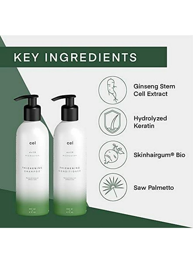 Cel Microstem Natural Hair Thickening Shampoo & Conditioner Set (2 x 8 fl oz) - Stem Cell Extract Anti Thinning Hair Loss Shampoo - Biotin Shampoo - Sulfate & Paraben Free - Suitable for Men & Women - Image 2