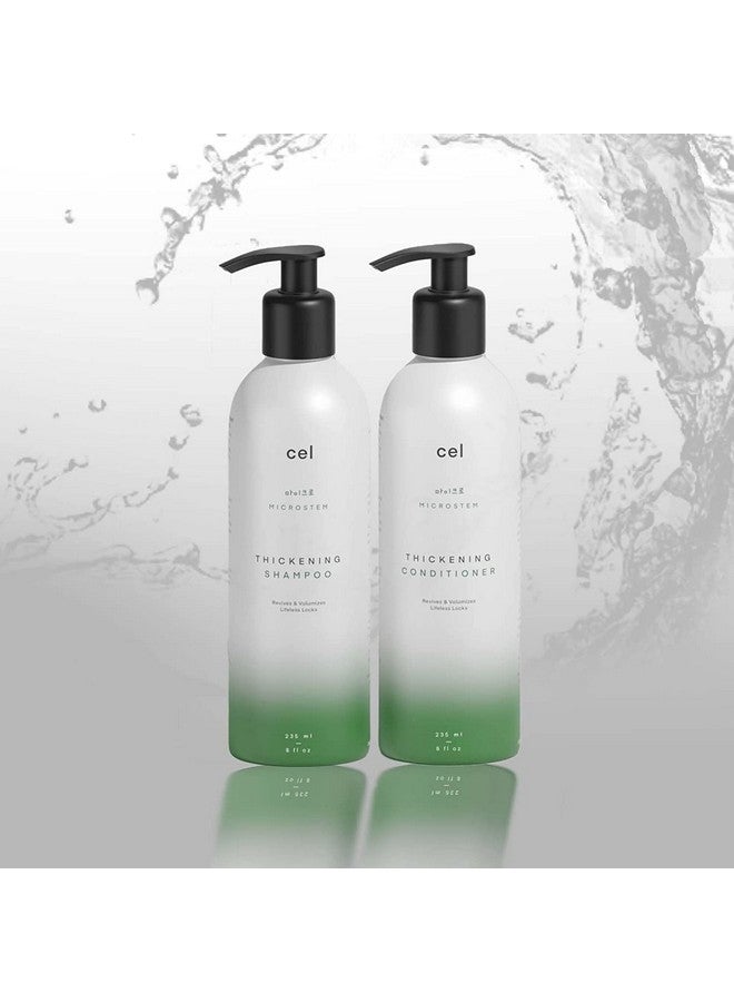 Cel Microstem Natural Hair Thickening Shampoo & Conditioner Set (2 x 8 fl oz) - Stem Cell Extract Anti Thinning Hair Loss Shampoo - Biotin Shampoo - Sulfate & Paraben Free - Suitable for Men & Women - Image 1