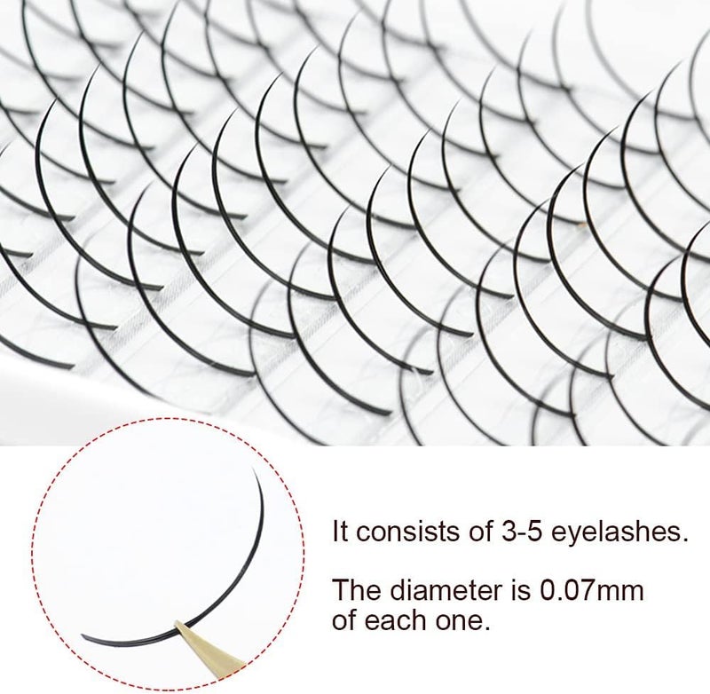 NAGARAKU Spikes Eyelash Extensions Wispy Lash 0.07mm D curl 8-15mm Mix Tray Premade Fan Matte Black Individual Ellipse Spikes Fans Fairy Eyelashes DIY Cluster Classic Lash Professional Lashes Supplies - Image 4