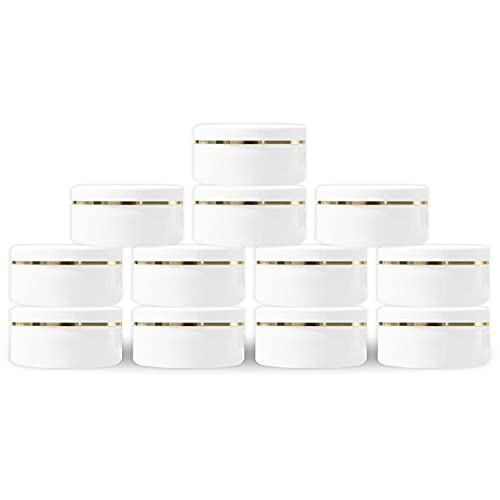 MYOC 50 g Plastic Cosmetic Jars Pack of 12 – Empty Refillable Cream Containers with Screw Lid for Face Cream, Lotion, Balm & DIY Cosmetic Storage - Image 1