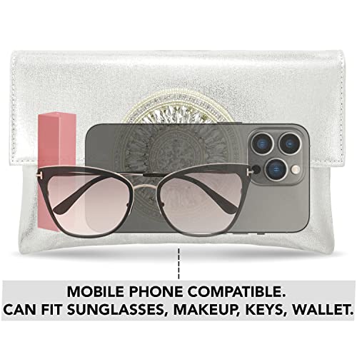 Peora Clutch Silver Purses For Women Wedding Handmade Evening Handbags Party Bridal Clutch (C32S) - Image 2