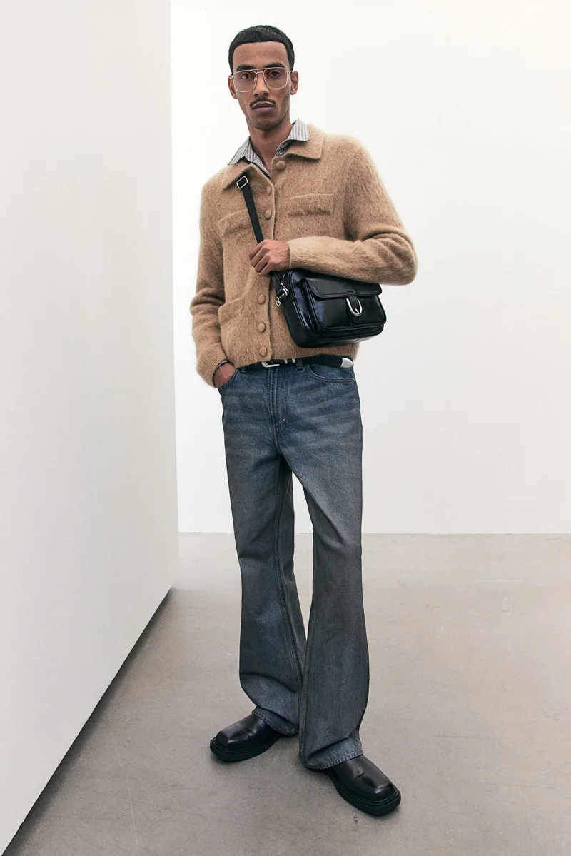 اتش اند ام جينز بخصر عالي وقصّة بوت كت