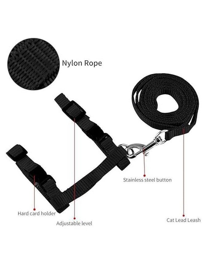 حزام نايلون مطبوع مع مقود وخطاف قابل للتعديل ومجموعة حزام الجسم للقطط والقطط الصغيرة للمشي في الهواء الطلق والتدريب (قد يختلف اللون، عبوة من قطعة واحدة) - Image 3