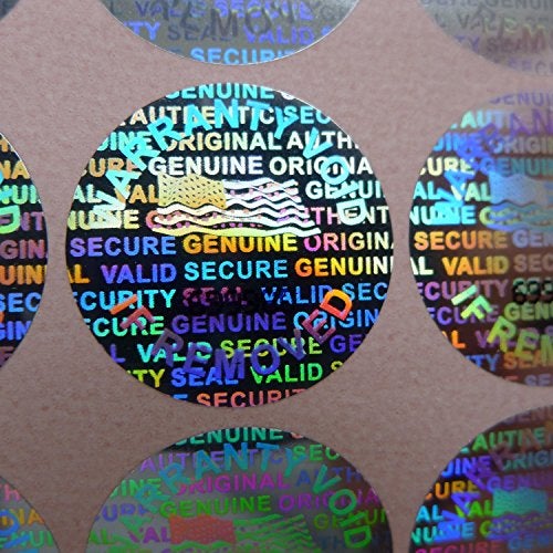 Dealimax Brand - 13 mm - 1/2 inch 500 Round Bright Silver Hologram Sequentially Numbered Tamper Evident Security Labels/Stickers - Image 2