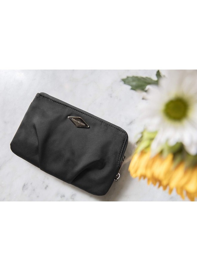 Travelon Double Zip Crossbody Clutch Wine 8.5 X 5.5 X 1.5  - Image 4