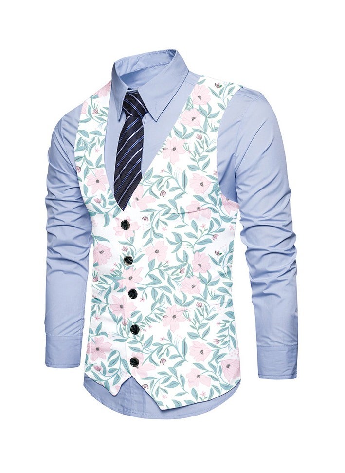 KUYING New Fashionable Personalized Printed Men's Suit Vest  - Image 1