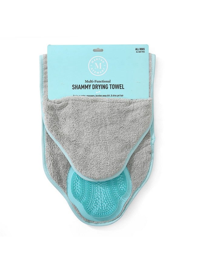 Martha stewart Martha Stewart - Multi-Functional Shammy Drying Towel w/TPR paw | Elegant Dog Grooming Tool for Drying & Massaging| Absorbent Microfiber Dog Grooming Drying Cloth for Pets with Hand Pockets  - Image 1