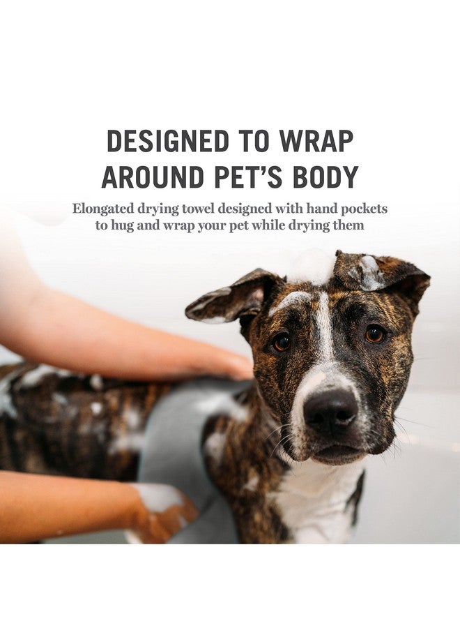 Martha stewart Martha Stewart - Multi-Functional Shammy Drying Towel w/TPR paw | Elegant Dog Grooming Tool for Drying & Massaging| Absorbent Microfiber Dog Grooming Drying Cloth for Pets with Hand Pockets  - Image 2