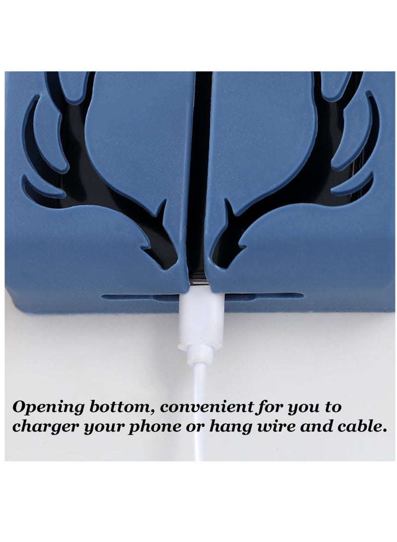 Excefore 5Pcs Wall Mount Phone Holders, Self-Adhesive Remote Control Holder Bedside Organizer Storage Box Cell Phone Charger Stand Bracket for Home Kitchen Bedroom Bathroom Office, Blue Green Pink White Yellow - Image 3