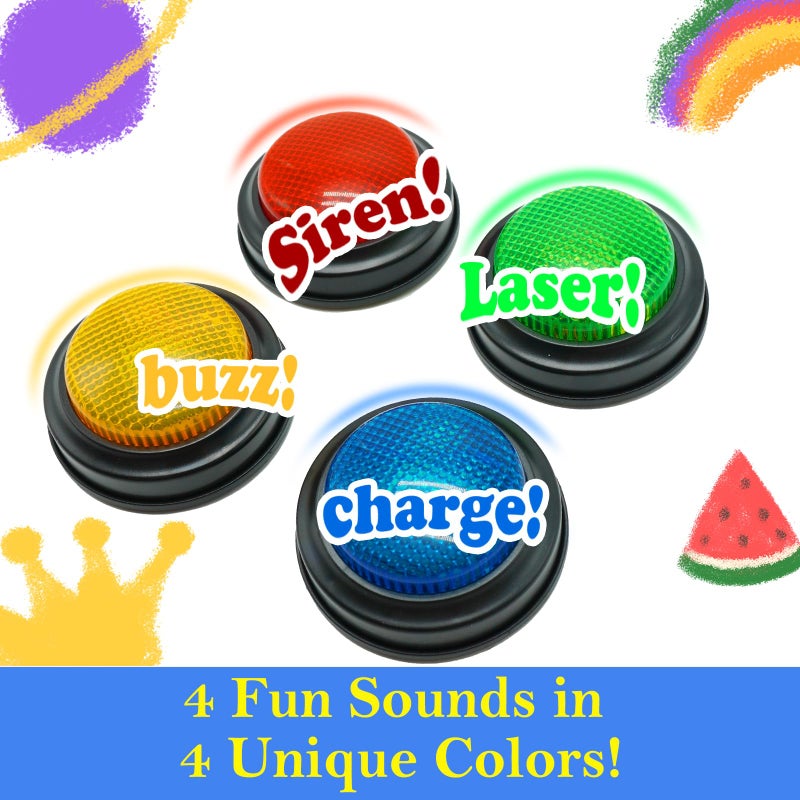 Gelabur 8-Pack Buzzers for Trivia Games, Answer Buzzers for Classroom, Family Feud Jeopardy Buzzer, Game Buzzers with Lights and Sound for Classroom - Image 5