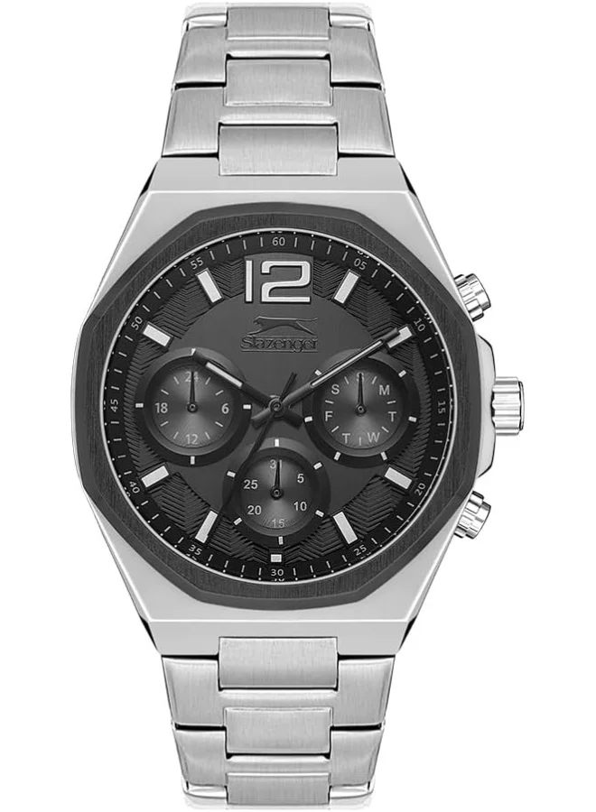Slazenger SLAZENGER Men's Watch, Multi Function Display and Metal Strap - SL.9.2106.2.05, Silver