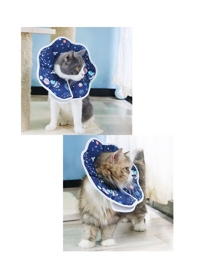 طوق مخروطي ناعم للقطط قابل للتعديل للتعافي بعد الجراحة لمنع لعق الجروح، طوق مخروطي واقي لرقبة القطة مريح للحيوانات الأليفة على شكل إليزابيثان للقطط والقطط الصغيرة والجراء، مقاس صغير - Image 2