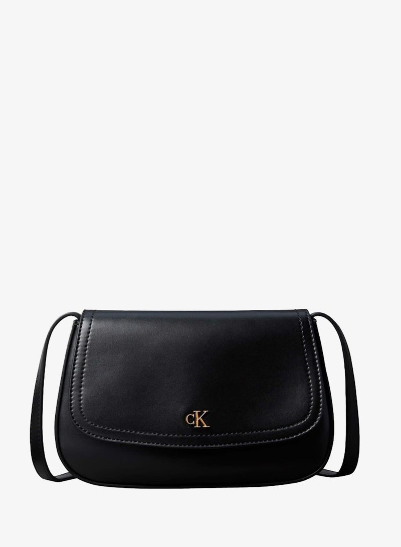 CALVIN KLEIN Monogram Plaque Flap Crossbody Camera Bag - Image 1