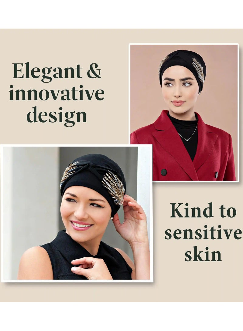 Rung Carolina Black Laurel Crown Bamboo Women Headwear - Image 2
